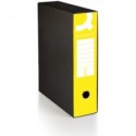 Registratore protocollo con custodia Q-Connect dorso 8 cm - 28,5x35 cm - giallo - 0201041/P.GI (Conf.6)