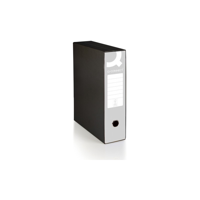 Registratore protocollo con custodia Q-Connect dorso 8 cm - 28,5x35 cm - grigio - 0201041/P.GR (Conf.6)