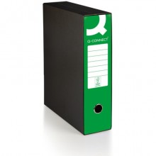 Registratore protocollo con custodia Q-Connect dorso 8 cm - 28,5x35 cm - verde - 0201041/P.VE (Conf.6)