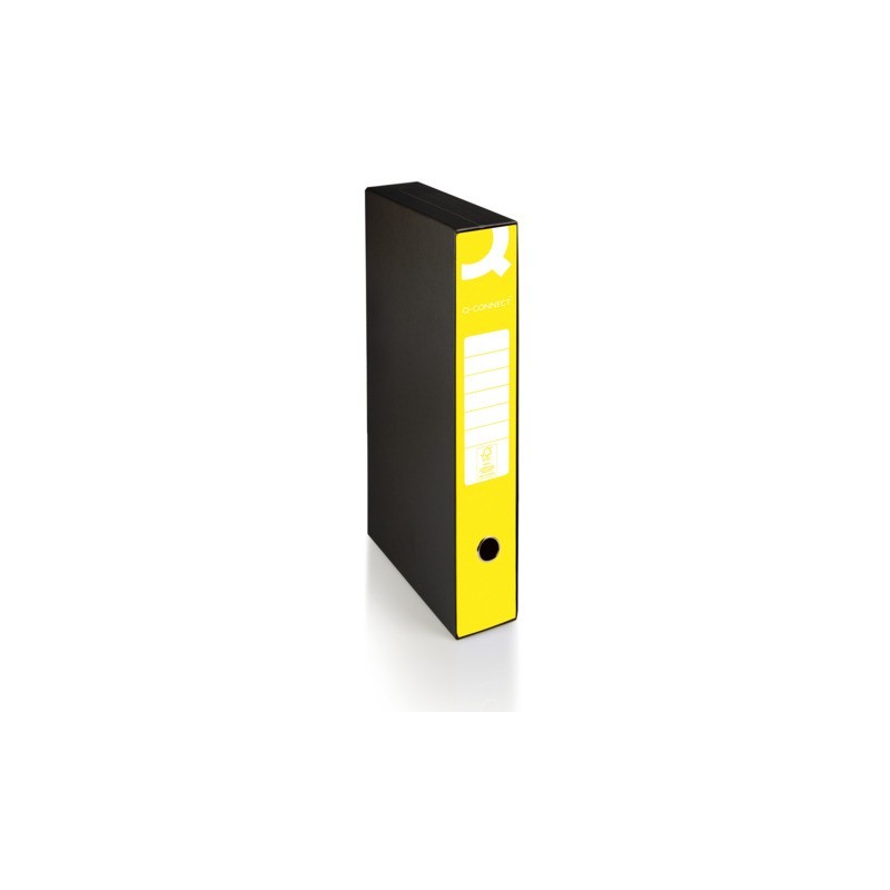 Registratore protocollo con custodia Q-Connect dorso 5 cm - 28,5x35 cm - giallo - 0201041/PM.GI (Conf.9)