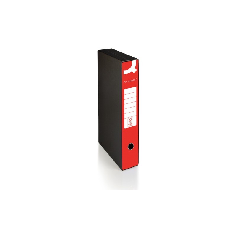Registratore protocollo con custodia Q-Connect dorso 5 cm - 28,5x35 cm - rosso - 0201041/PM.RO (Conf.9)