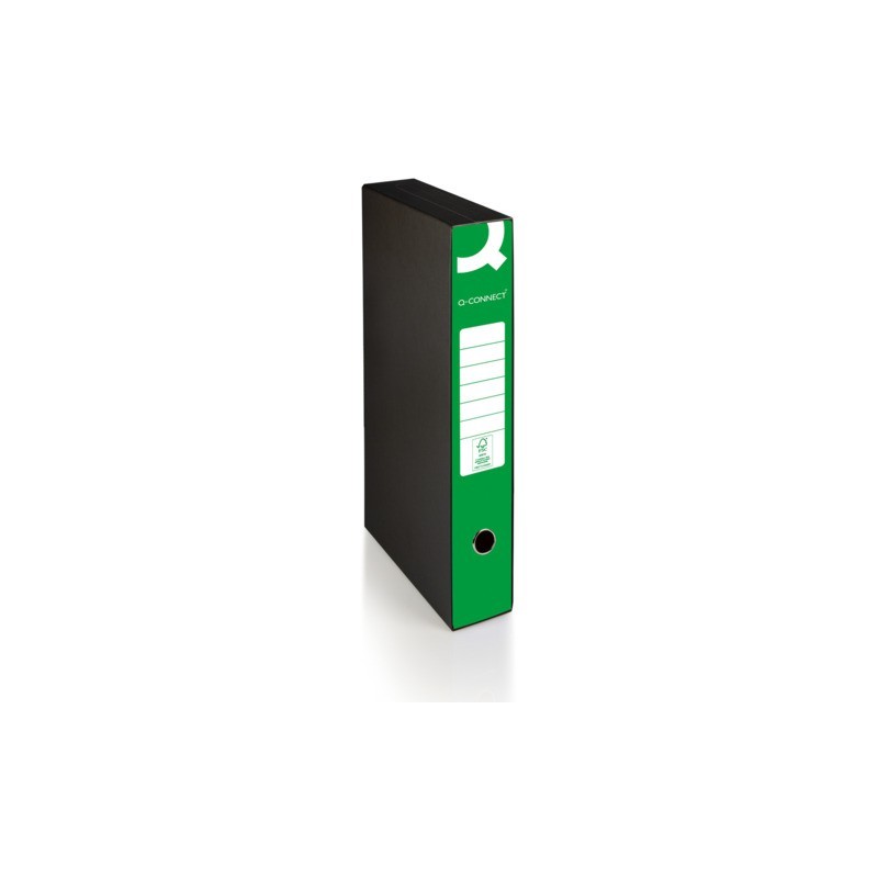 Registratore protocollo con custodia Q-Connect dorso 5 cm - 28,5x35 cm - verde - 0201041/PM.VE (Conf.9)