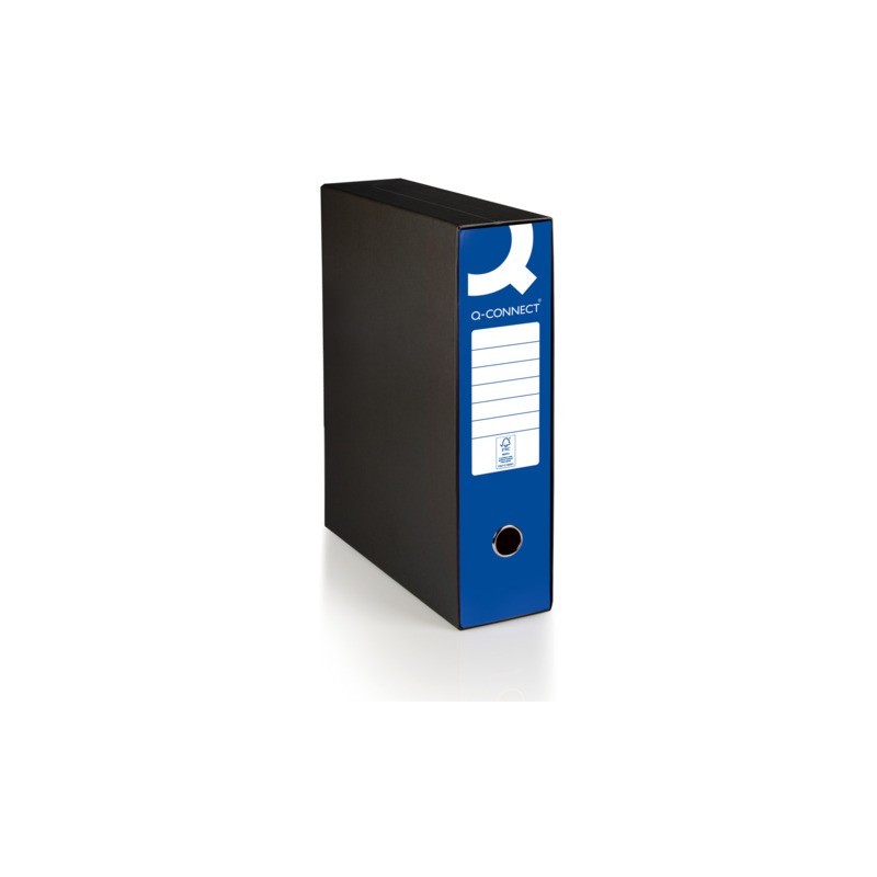 Registratore commerciale con custodia Q-Connect dorso 8 cm - 28,5x32 cm - blu 0201041/Q.BL (Conf.6)