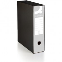 Registratore commerciale con custodia Q-Connect dorso 8 cm - 28,5x32 cm - grigio - 0201041/Q.GR (Conf.6)