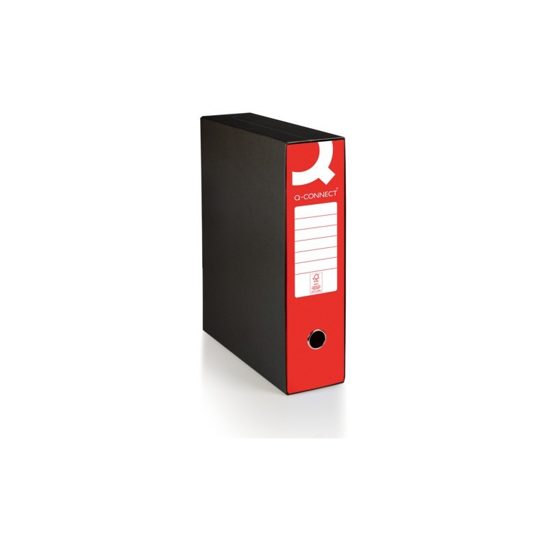 Registratore commerciale con custodia Q-Connect dorso 8 cm - 28,5x32 cm - rosso - 0201041/Q.RO (Conf.6)