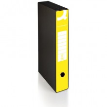 Registratore commerciale con custodia Q-Connect dorso 5 cm - 28,5x32 cm - giallo - 0201041/QM.GI (Conf.9)
