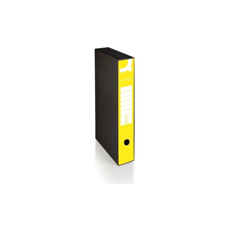 Registratore commerciale con custodia Q-Connect dorso 5 cm - 28,5x32 cm - giallo - 0201041/QM.GI (Conf.9)