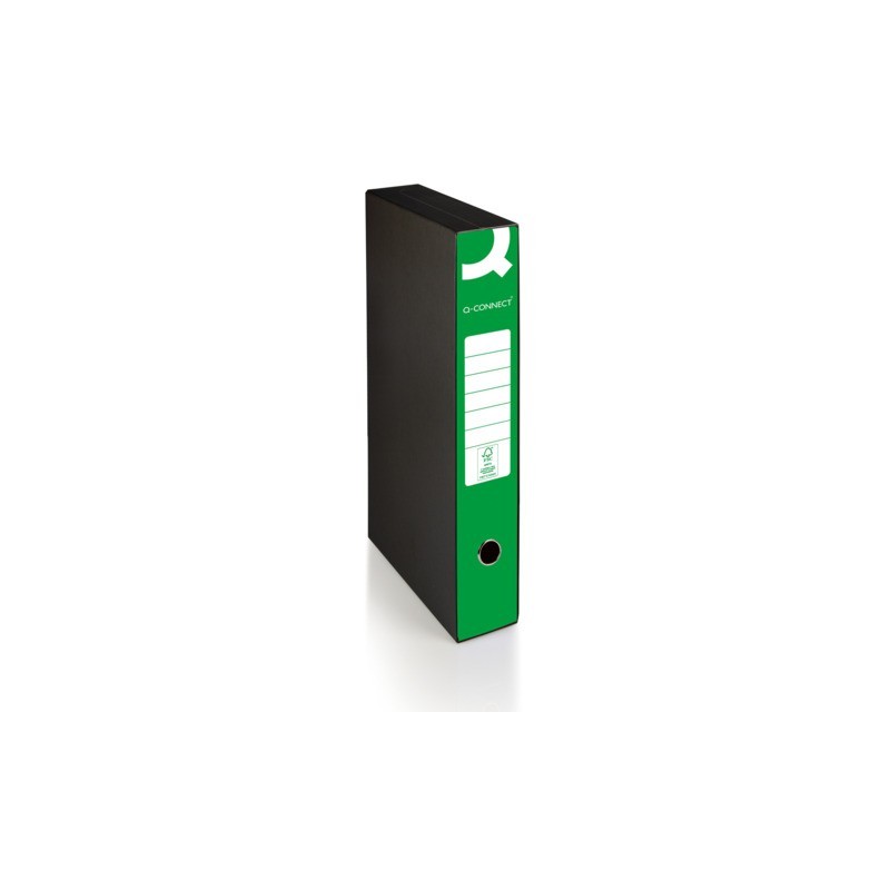 Registratore commerciale con custodia Q-Connect dorso 5 cm - 28,5x32 cm - verde - 0201041/QM.VE (Conf.9)