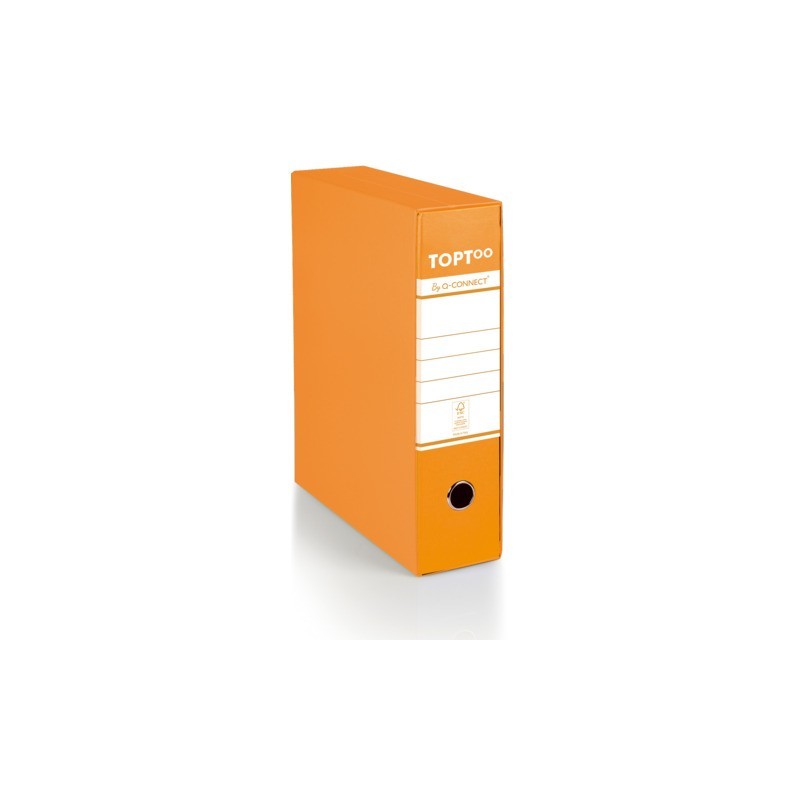 Registratore protocollo con custodia TOPToo by Q-Connect dorso 8 cm - 28,5x35 cm - arancio - 0201042/P.AR (Conf.6)