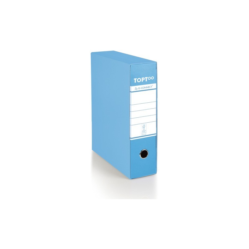 Registratore protocollo con custodia TOPToo by Q-Connect dorso 8 cm - 28,5x35 cm - azzurro - 0201042/P.AZ (Conf.6)