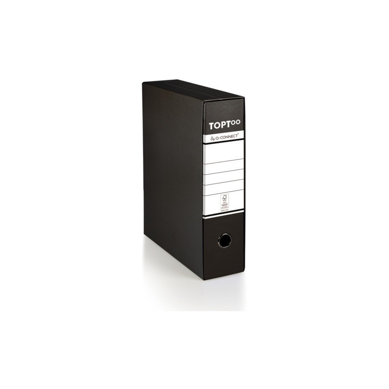 Registratore protocollo con custodia TOPToo by Q-Connect dorso 8 cm - 28,5x35 cm - nero - 0201042/P.NE (Conf.6)