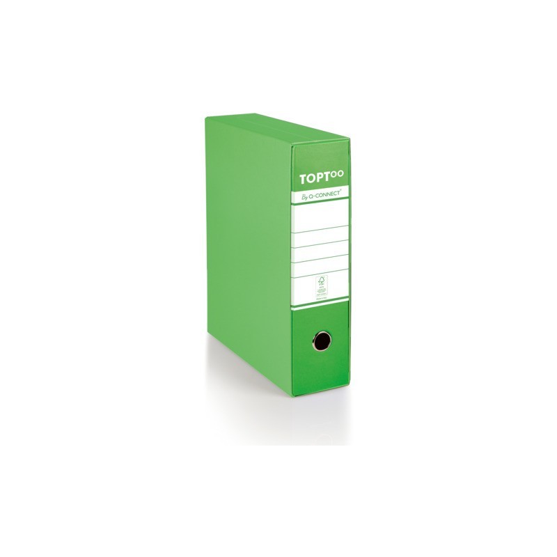 Registratore protocollo con custodia TOPToo by Q-Connect dorso 8 cm - 28,5x35 cm - verde - 0201042/P.VC (Conf.6)