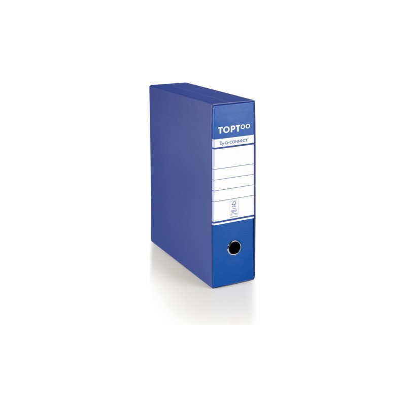 Registratore commerciale con custodia TOPToo by Q-Connect dorso 8 cm - 28,5x32 cm - blu - 0201042/Q.BS (Conf.6)