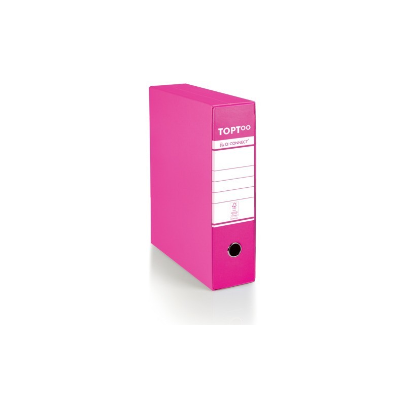 Registratore commerciale con custodia TOPToo by Q-Connect dorso 8 cm - 28,5x32 cm - magenta - 0201042/Q.CL (Conf.6)
