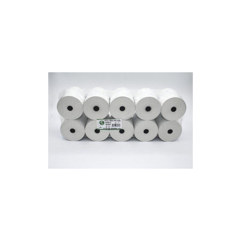 Rotoli registratore di cassa Rotolificio Pugliese BPA Free 48 g/m² - 80 mm foro 12 mm - conf. 10 pz - NBA7980TW