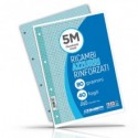 Ricambi rinforzati per quaderni ad anelli Blasetti - A4 - 80 g/m² - 40 ff - 5M - azzurro - 7808