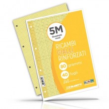 Ricambi rinforzati per quaderni ad anelli Blasetti - A4 - 80 g/m² - 40 ff - 5M - giallo - 7811