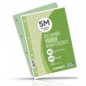 Ricambi rinforzati per quaderni ad anelli Blasetti - A4 - 80 g/m² - 40 ff - 5M - verde - 7814