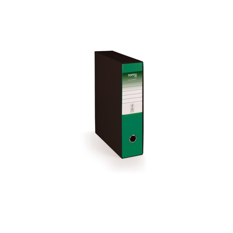 Registratore protocollo con custodia TOPToo Plus by Q-Connect dorso 8 cm - 28,5x35 cm - verde - 0201043/P.VE