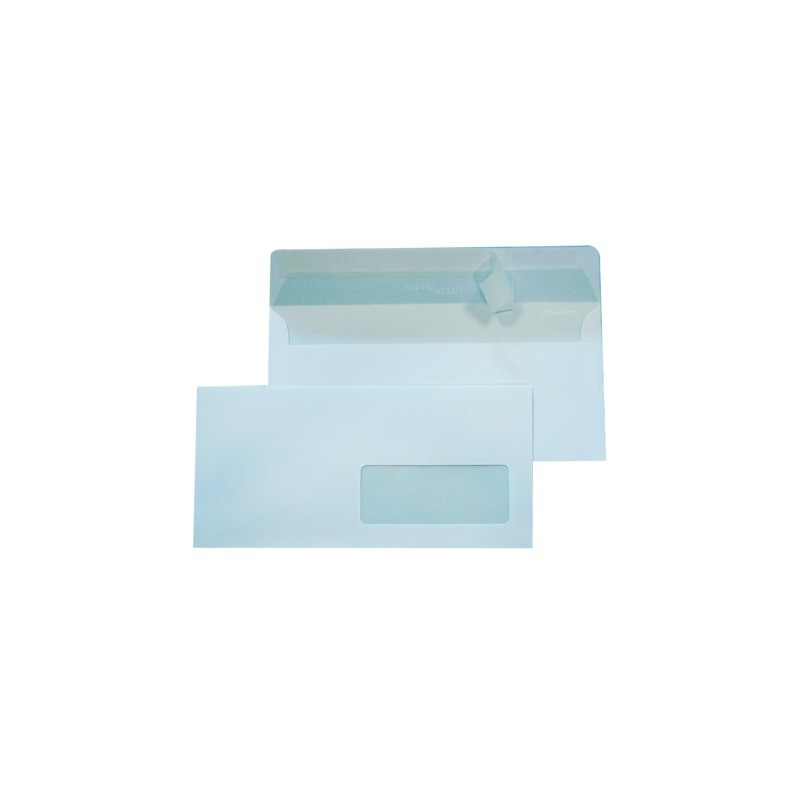 Buste con finestra Blasetti Super Strip 80 - 80 g/m² bianco - 11x23 cm - conf. 500 pz - 0108