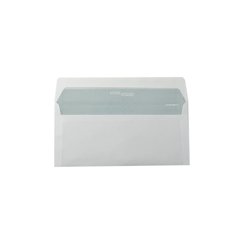 Buste con finestra Blasetti Strip Laser Opened - 90 g/m² bianco - 11x23 cm - conf. 500 pz - 0156