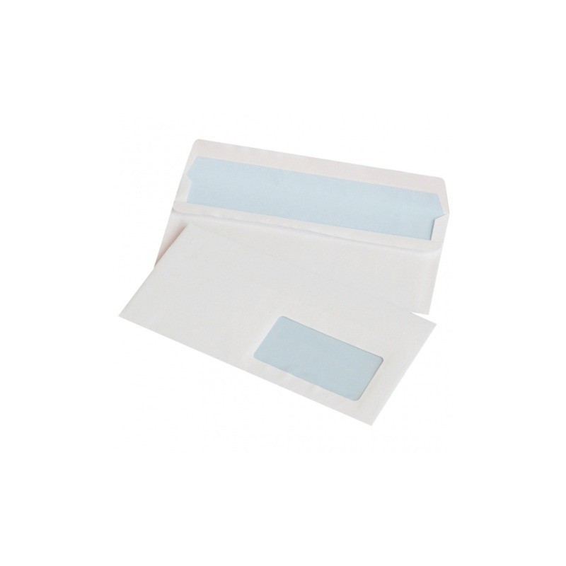 Buste autoadesive Office Products 75 g/m² bianco - 11x22 cm - con finestra - conf. 1000 pz - 15203229-14