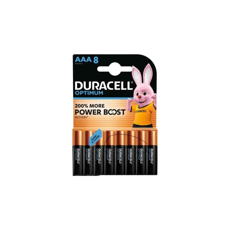 Batterie alcaline Duracell Optimum Ministilo AAA MN2400 mAh blister da 8 - DU0036