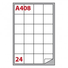 Etichette bianche permanenti in foglio A4 Markin Copiatabu 24 et./foglio - 47,5x46,5 mm - conf. 100 fogli