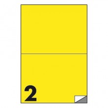 Etichette fluo permanenti Markin Copiatabu 210x148 mm in foglio A4 - 2 et./foglio giallo - conf. 100 fogli