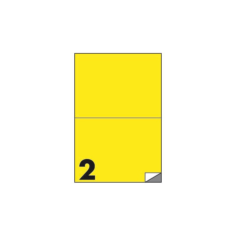 Etichette fluo permanenti Markin Copiatabu 210x148 mm in foglio A4 - 2 et./foglio giallo - conf. 100 fogli