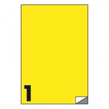Etichette fluo permanenti Markin 210x297 mm in foglio A4 - 1 et./foglio giallo - conf. 100 fogli