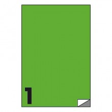 Etichette fluo permanenti Markin Copiatabu 210x297 mm in foglio A4 - 1 et./foglio - verde - conf. 100 fogli