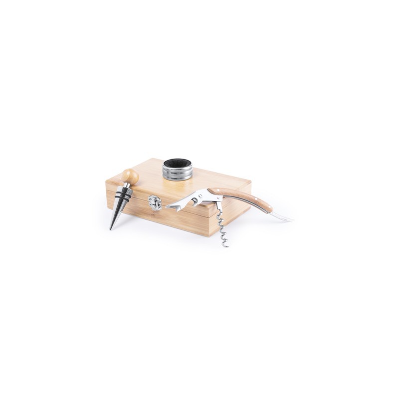 Set vino Nitol in legno di bambù con 3 accessori 6099