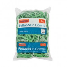 Fettucce in gomma verde 8 mm Nikoffice in busta da 1 Kg - Ø 170 mm - 06NIK031/1