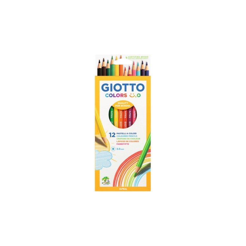 Matite colorate Giotto Colors Smile 3 mm in conf. da 12 colori assortiti - F278300