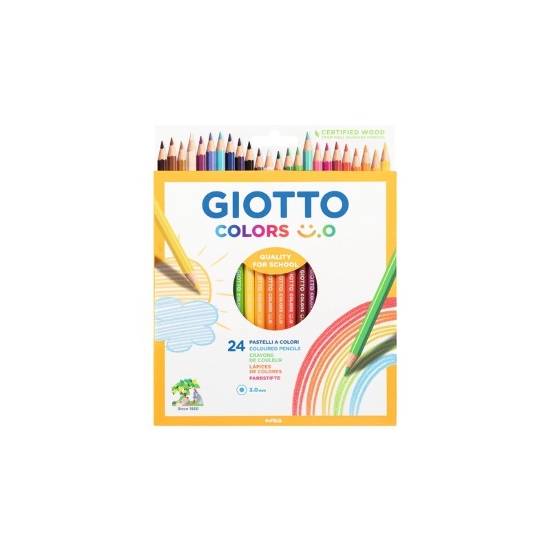 Matite colorate Giotto Colors Smile 3 mm in conf. da 24 colori assortiti - F278400