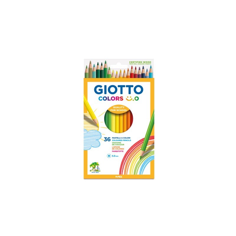 Matite colorate Giotto Colors Smile 3 mm in conf. da 36 colori assortiti - F278500