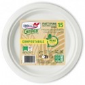Piatti piani in polpa Dopla Green Pfas Free bianco - Ø 260 mm - conf. 15 pz - 07907