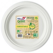 Piatti pizza in polpa Dopla Green Pfas Free bianco - Ø 320 mm - conf. 15 pz - 07906