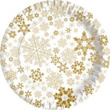 Piatti piani in fibra vergine Dopla Gold Ice - Ø 180 mm - conf. 10 pz - 11819