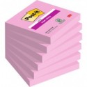 Foglietti riposizionabili Post-it® Super Sticky 76x76 mm - rosa tropicale - conf. 6 blocchetti da 90 ff 654-6SS-PNK