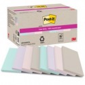 Foglietti riposizionabili Post-it® Super Sticky in carta riciclata 76x127 mm - colori assortiti - conf. 8 blocch/70 ff