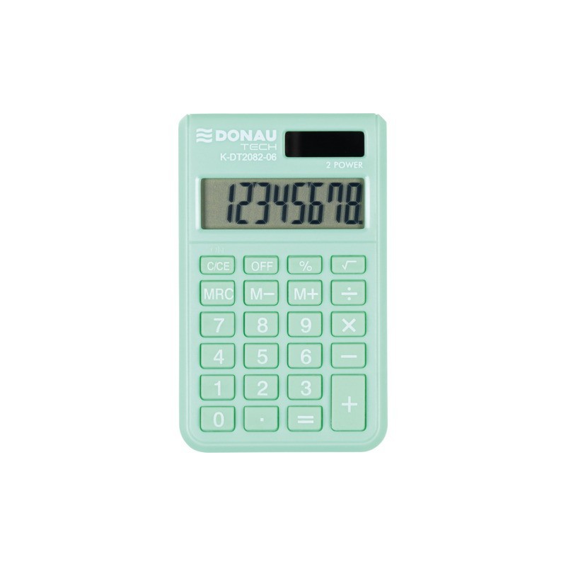 Calcolatrice tascabile Donau Tech con display a 8 cifre - 97x60x10 mm verde chiaro - K-DT2082-06