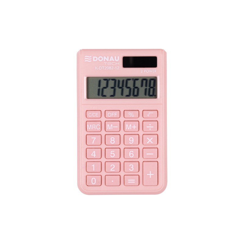 Calcolatrice tascabile Donau Tech con display a 8 cifre - 97x60x10 mm rosa K-DT2082-12