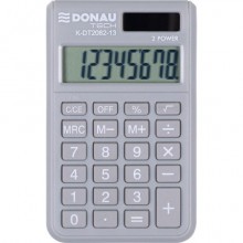 Calcolatrice tascabile Donau Tech con display a 8 cifre - 97x60x10 mm grigio chiaro - K-DT2082-13