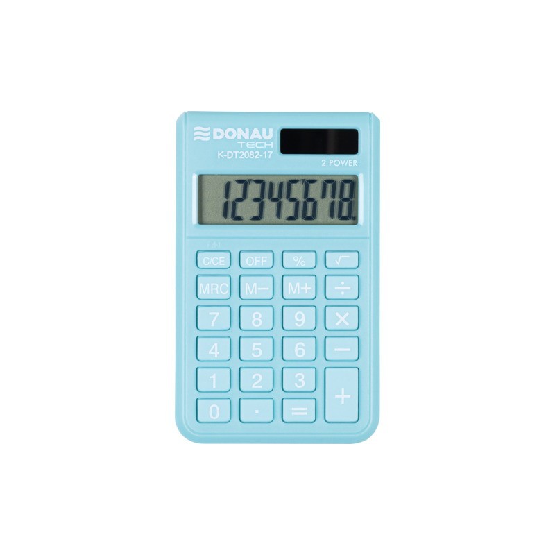 Calcolatrice tascabile Donau Tech con display a 8 cifre - 97x60x10 mm azzurro K-DT2082-17
