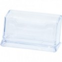 Portabiglietti da visita da tavolo Donau in PS 1 scomparto - 110x45x55 mm - trasparente - 7475001-99