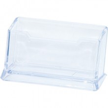 Portabiglietti da visita da tavolo Donau in PS 1 scomparto - 110x45x55 mm - trasparente - 7475001-99