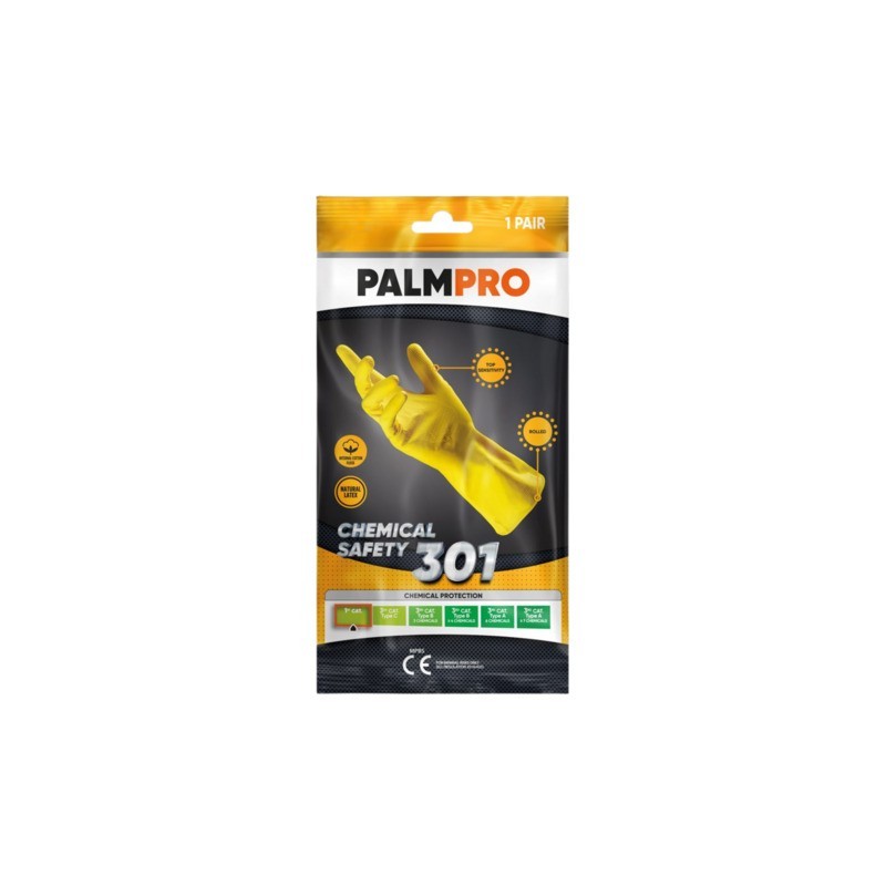 Guanti da lavoro in lattice Icoguanti Palmpro 301 per pulizia/igiene - taglia XL - DPI Cat. I - MPBS/XL (Conf.12)