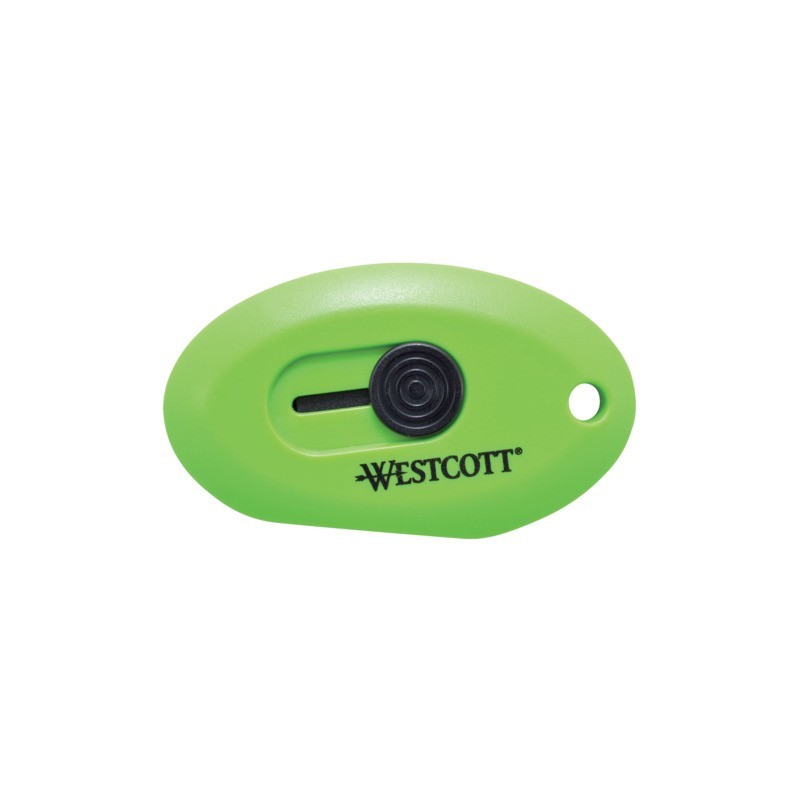 Cutter di sicurezza Westcott con mini lama a scatto in ceramica lunghezza 31 mm verde - E-16474 00